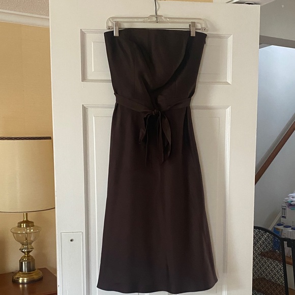 Ann Taylor strapless chocolate brown dress. Size 6 - Picture 1 of 4